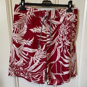 Quiksilver Edition Red & White Men's Board Shorts 9", Size 33